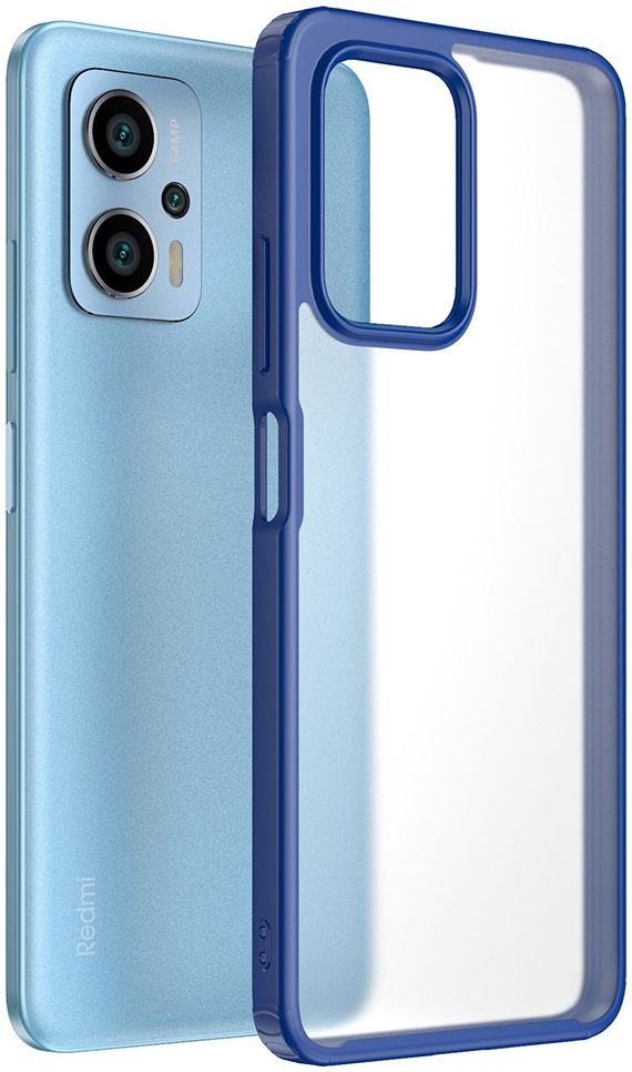 Xiaomi Poco X4 GT Hoesje Armor Back Cover Transparant Blauw afbeelding 1