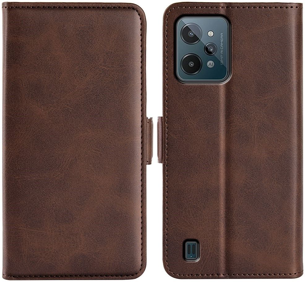 Realme C31 Hoesje Portemonnee Book Case Kunstleer Bruin afbeelding 2