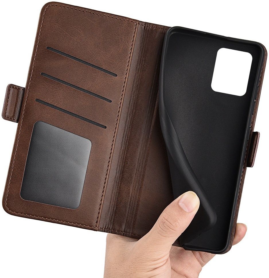 Realme C31 Hoesje Portemonnee Book Case Kunstleer Bruin afbeelding 3