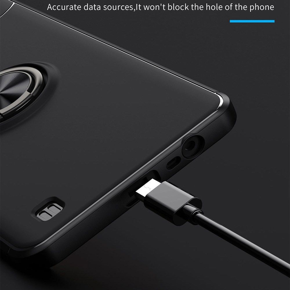 Realme C31 Hoesje Magnetische Ring Kickstand Back Cover Zwart afbeelding 10