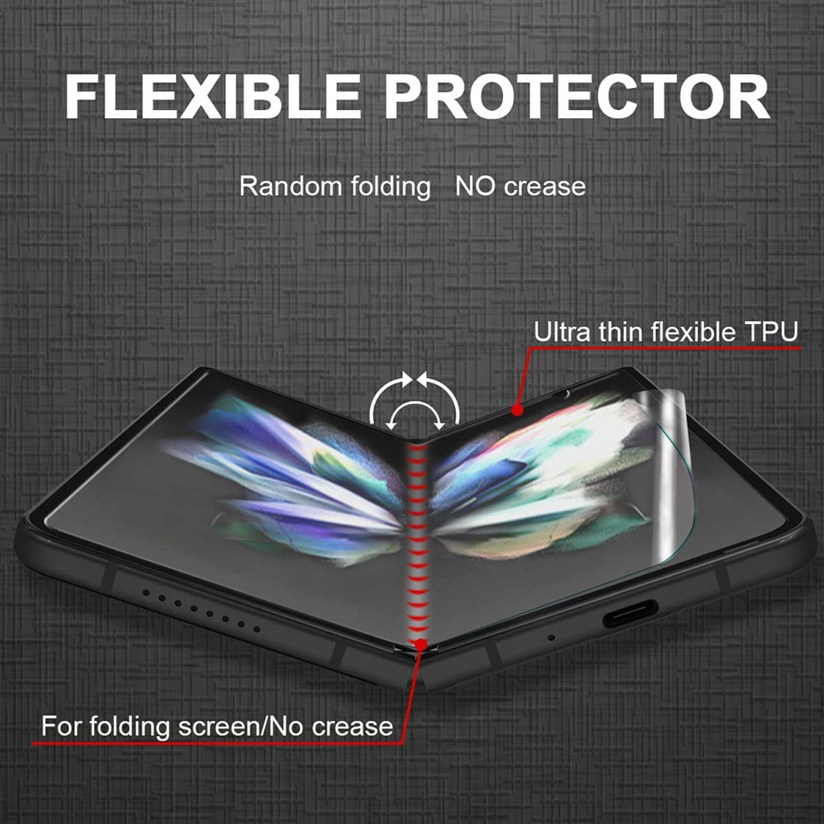 Samsung Galaxy Z Fold 4 Screen Protector TPU Anti-Glare Display Folie afbeelding 2