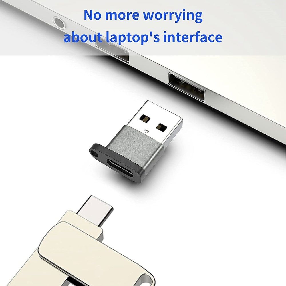Universele USB 2.0 naar USB-C Converter/Adapter Zwart afbeelding 6