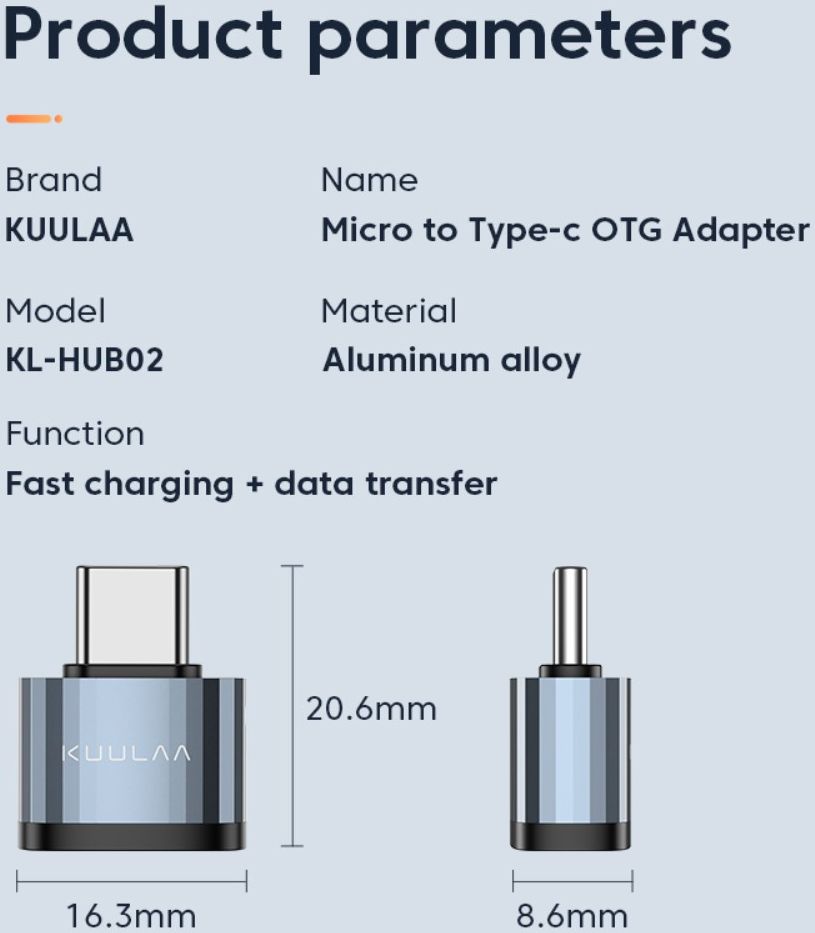 Universele USB-C naar Micro USB Adapter/Converter Grijs afbeelding 10
