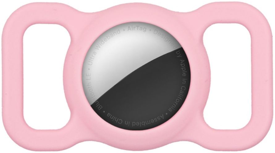 Apple AirTag Hoesje Siliconen voor Huisdieren Halsband Hond/Kat Roze afbeelding 1