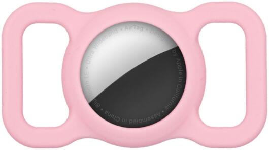 Apple AirTag Hoesje Siliconen voor Huisdieren Halsband Hond/Kat Roze afbeelding 1