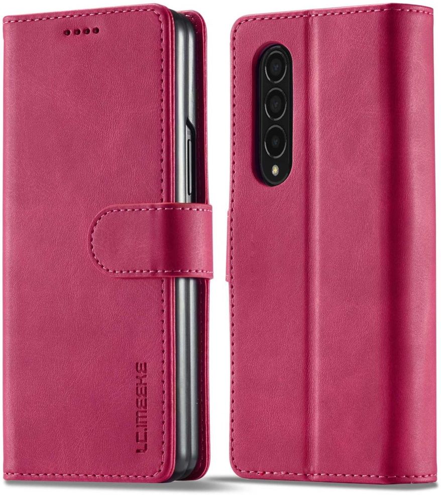 LC.IMEEKE Samsung Galaxy Z Fold 4 Hoesje Portemonnee Book Case Roze afbeelding 2