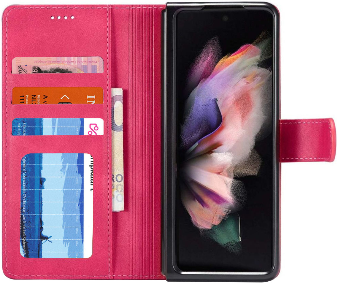 LC.IMEEKE Samsung Galaxy Z Fold 4 Hoesje Portemonnee Book Case Roze afbeelding 1