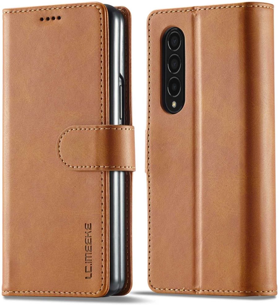 LC.IMEEKE Samsung Galaxy Z Fold 4 Hoesje Portemonnee Book Case Brown afbeelding 2