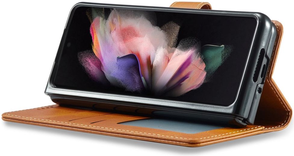 LC.IMEEKE Samsung Galaxy Z Fold 4 Hoesje Portemonnee Book Case Brown afbeelding 3
