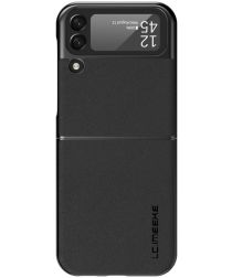 LC.IMEEKE Samsung Galaxy Z Flip 4 Hoesje Kunstleer Back Cover Zwart