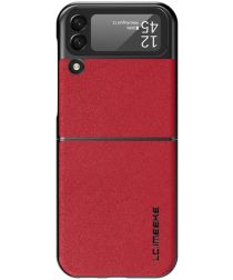 LC.IMEEKE Samsung Galaxy Z Flip 4 Hoesje Kunstleer Back Cover Rood