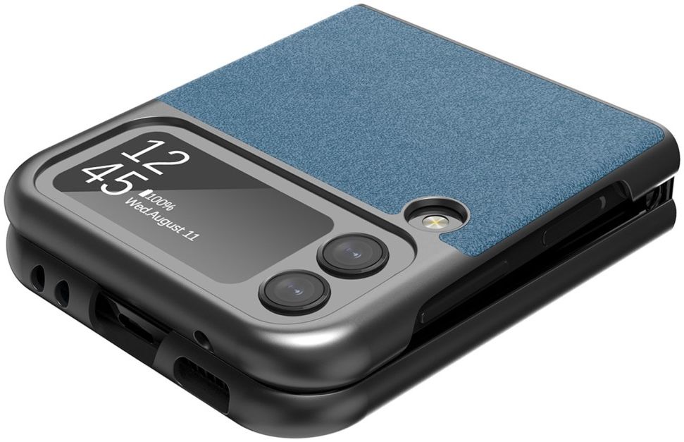 LC.IMEEKE Samsung Galaxy Z Flip 4 Hoesje Kunstleer Back Cover Blauw afbeelding 11