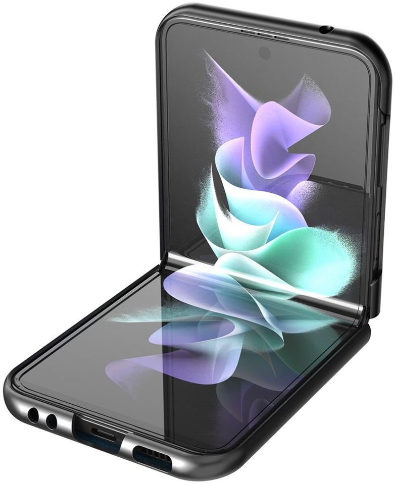 LC.IMEEKE Samsung Galaxy Z Flip 4 Hoesje Kunstleer Back Cover Blauw afbeelding 2