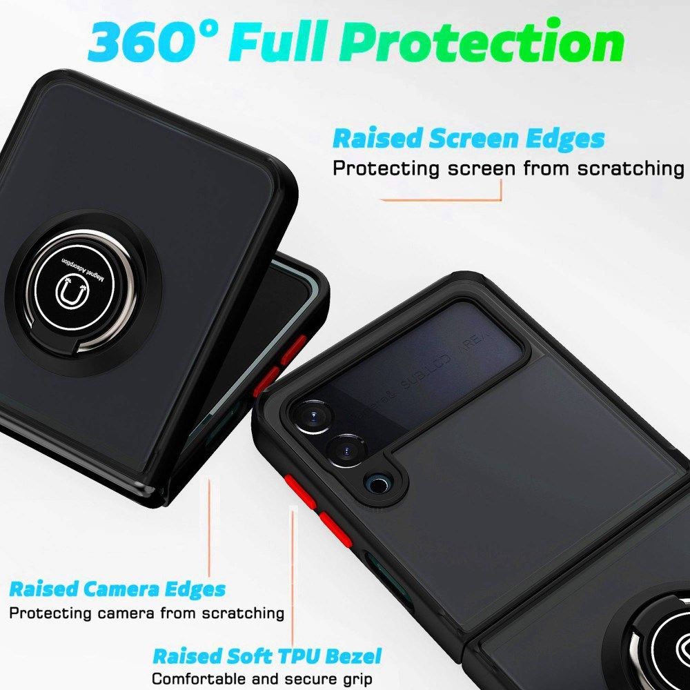 Samsung Galaxy Z Flip 4 Hoesje Magnetische Ring Kickstand Rood afbeelding 4