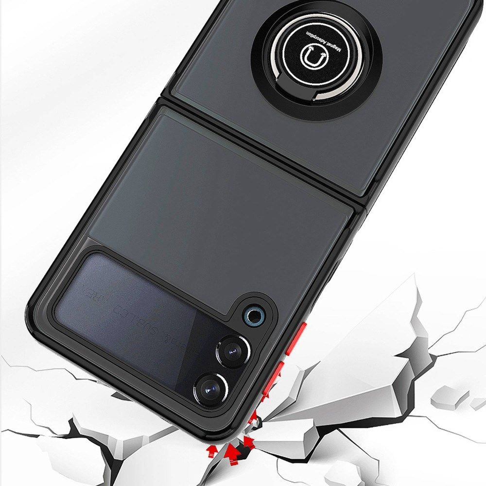 Samsung Galaxy Z Flip 4 Hoesje Magnetische Ring Kickstand Rood afbeelding 3