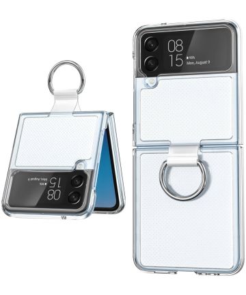 pindas Grote hoeveelheid opleggen Samsung Galaxy Z Flip 4 Hoesje Ring Kickstand Back Cover Transparant |  GSMpunt.nl