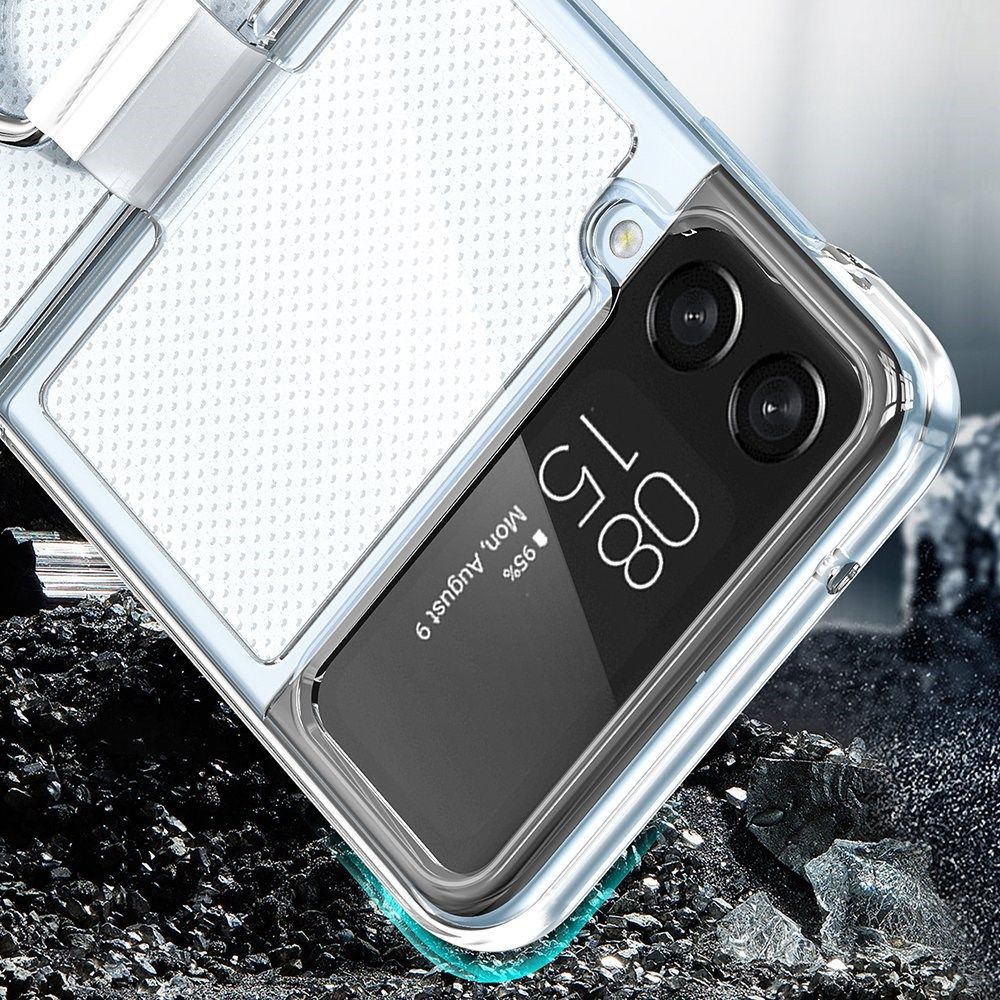 Samsung Galaxy Z Flip 4 Hoesje Ring Kickstand Back Cover Transparant afbeelding 6