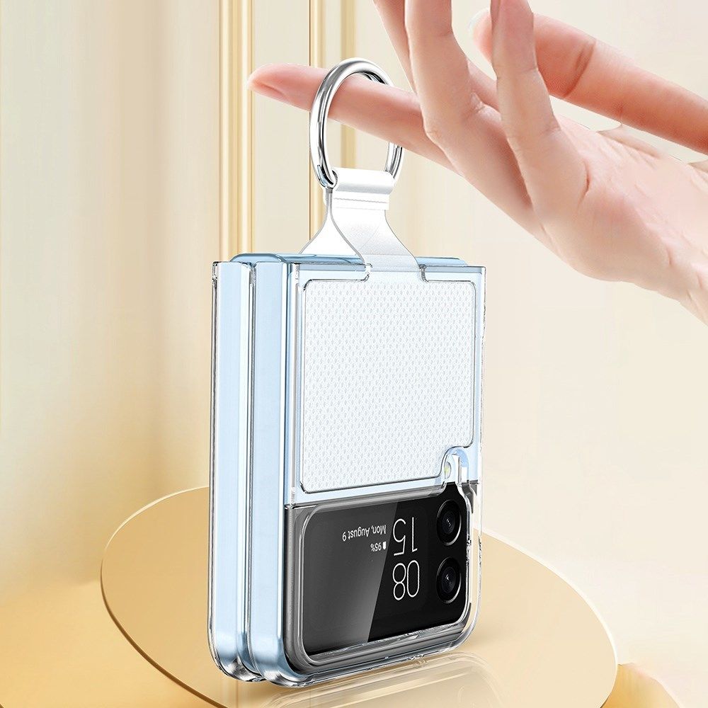 Samsung Galaxy Z Flip 4 Hoesje Ring Kickstand Back Cover Transparant afbeelding 8