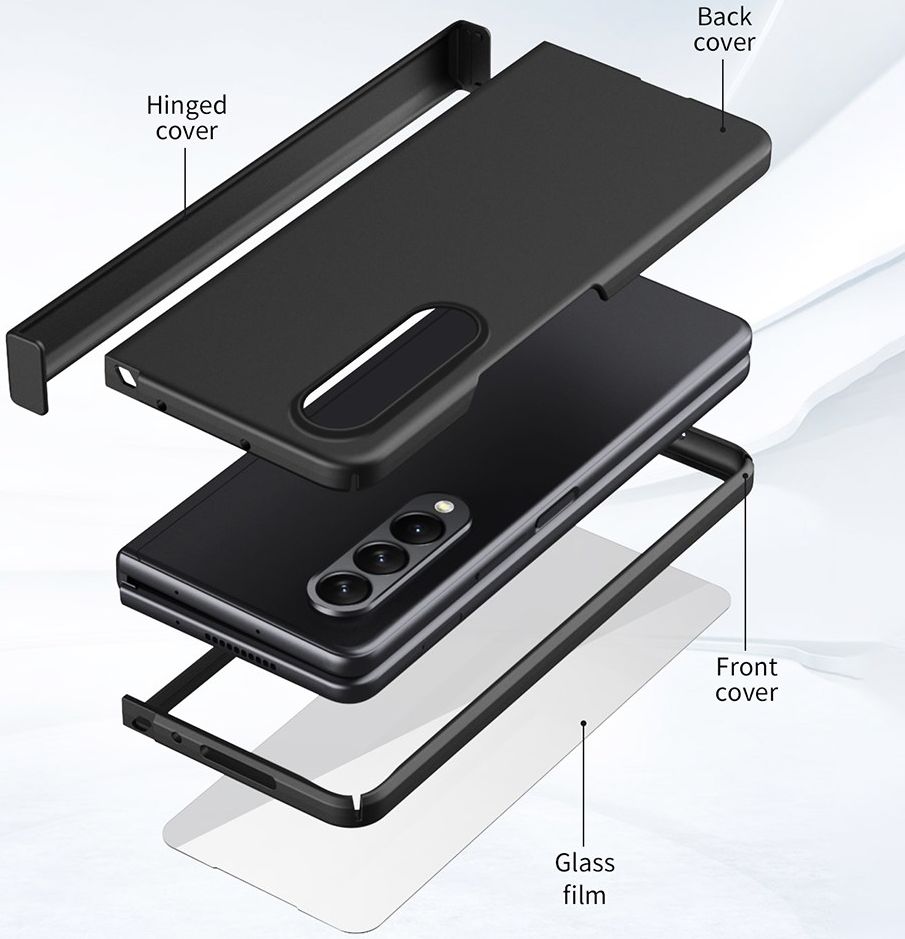Samsung Galaxy Z Fold 4 Hoesje Hard Plastic Hinge Cover Zwart afbeelding 5