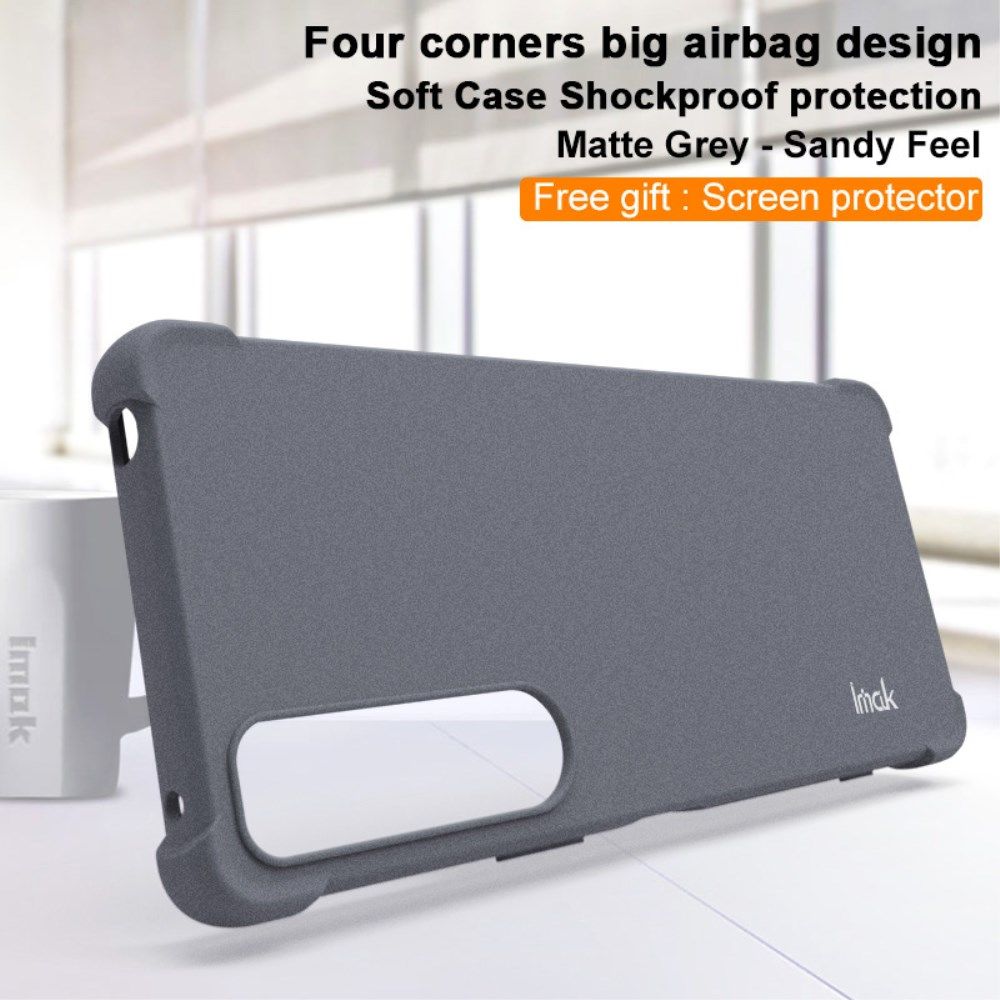 Imak Sony Xperia 1 IV Hoesje Flexibel TPU + Screen Protector Grijs afbeelding 4