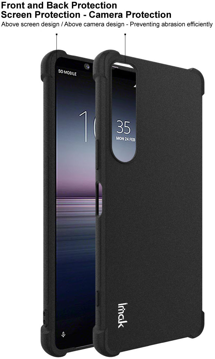 Imak Sony Xperia 1 IV Hoesje Flexibel TPU + Screen Protector Grijs afbeelding 8