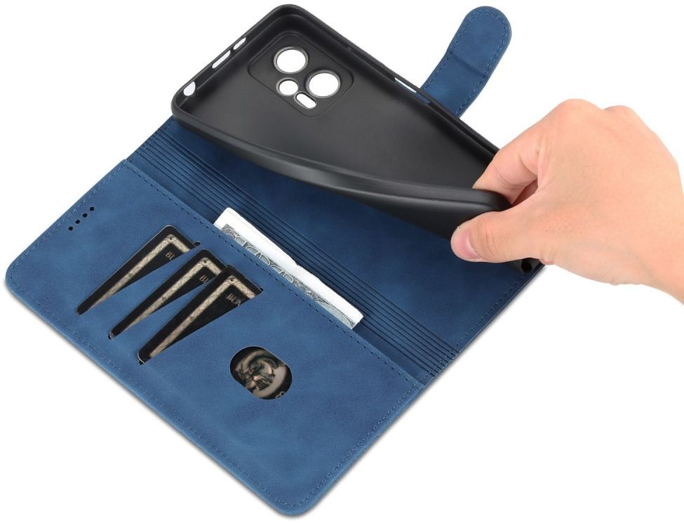 AZNS Xiaomi Poco X4 GT Hoesje Wallet Book Case Kunstleer Blauw afbeelding 4