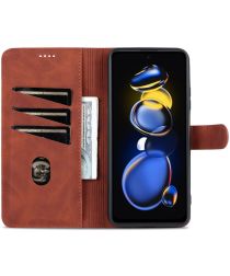 AZNS Xiaomi Poco X4 GT Hoesje Wallet Book Case Kunstleer Bruin