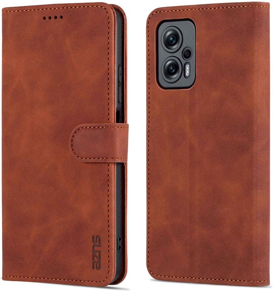 AZNS Xiaomi Poco X4 GT Hoesje Wallet Book Case Kunstleer Bruin afbeelding 3