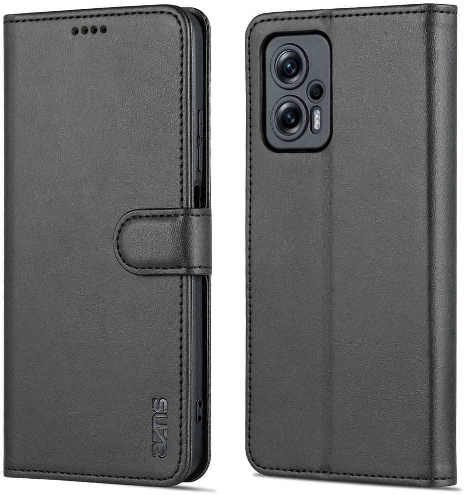 AZNS Xiaomi Poco X4 GT Hoesje Wallet Book Case Kunstleer Zwart afbeelding 3