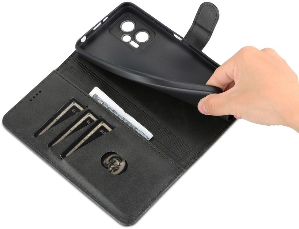 AZNS Xiaomi Poco X4 GT Hoesje Wallet Book Case Kunstleer Zwart afbeelding 4