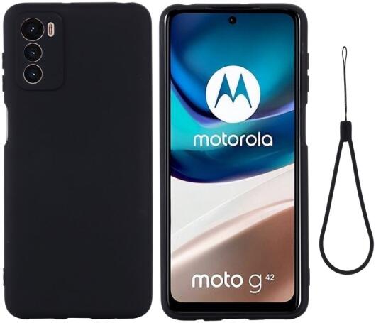 Motorola Moto G42 Hoesje Siliconen Back Cover Zwart afbeelding 3