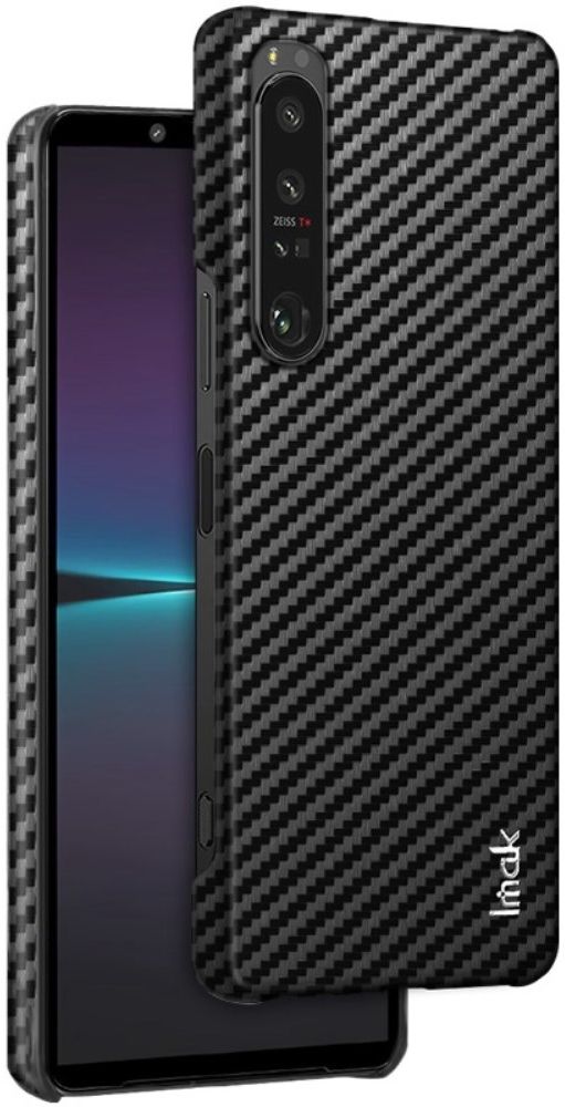 Imak Ruiyi Sony Xperia 1 IV Hoesje Carbon Fiber Back Cover Zwart afbeelding 1