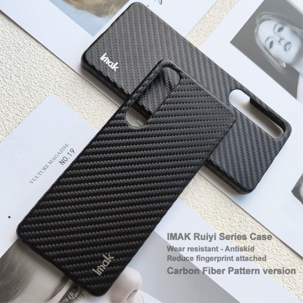 Imak Ruiyi Sony Xperia 1 IV Hoesje Carbon Fiber Back Cover Zwart afbeelding 4