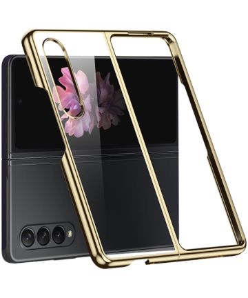 Samsung Galaxy Z Fold 4 Hoesje Back Cover Transparant/Goud Hoesjes