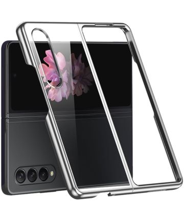 Samsung Galaxy Z Fold 4 Hoesje Back Cover Transparant/Zilver Hoesjes