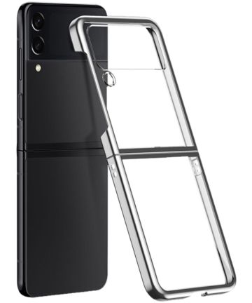 Samsung Galaxy Z Flip 4 Hoesje Back Cover Transparant/Zilver Hoesjes