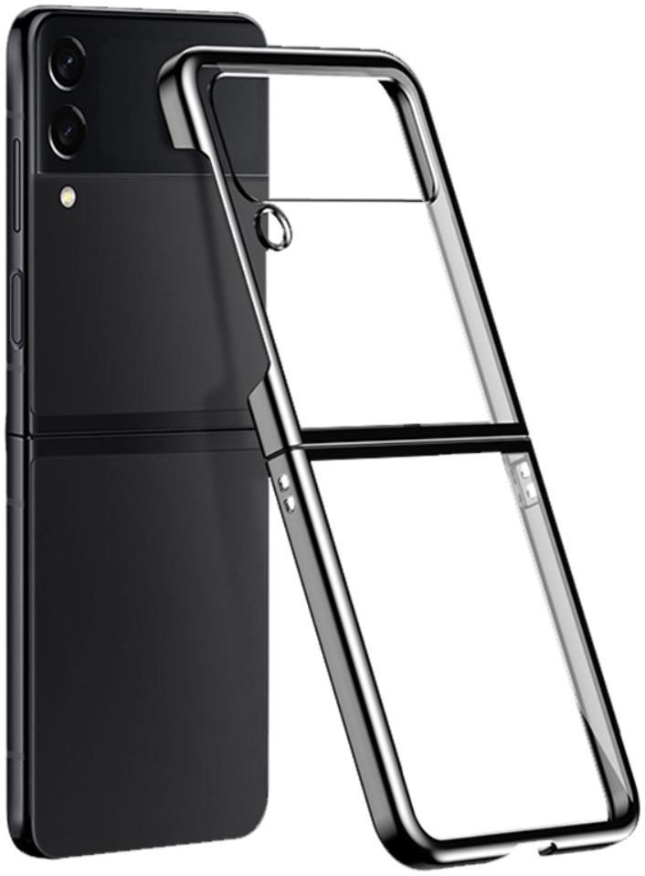 Samsung Galaxy Z Flip 4 Hoesje Back Cover Transparant/Zwart afbeelding 1