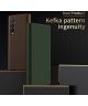 Samsung Galaxy Z Fold 4 Hoesje Kevlar Book Case Kunstleer Groen