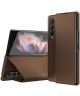 Samsung Galaxy Z Fold 4 Hoesje Kevlar Book Case Kunstleer Bruin