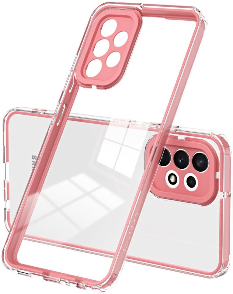 Samsung Galaxy A53 Hoesje Schokbestendig Back Cover Transparant/Roze afbeelding 1