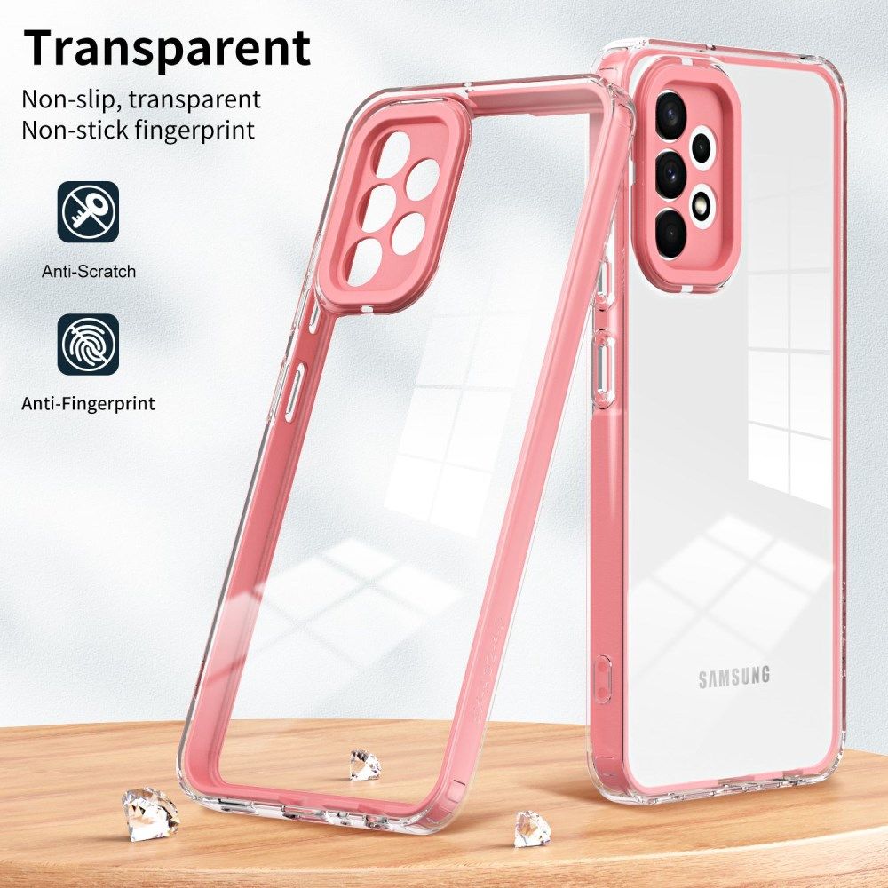 Samsung Galaxy A53 Hoesje Schokbestendig Back Cover Transparant/Roze afbeelding 5