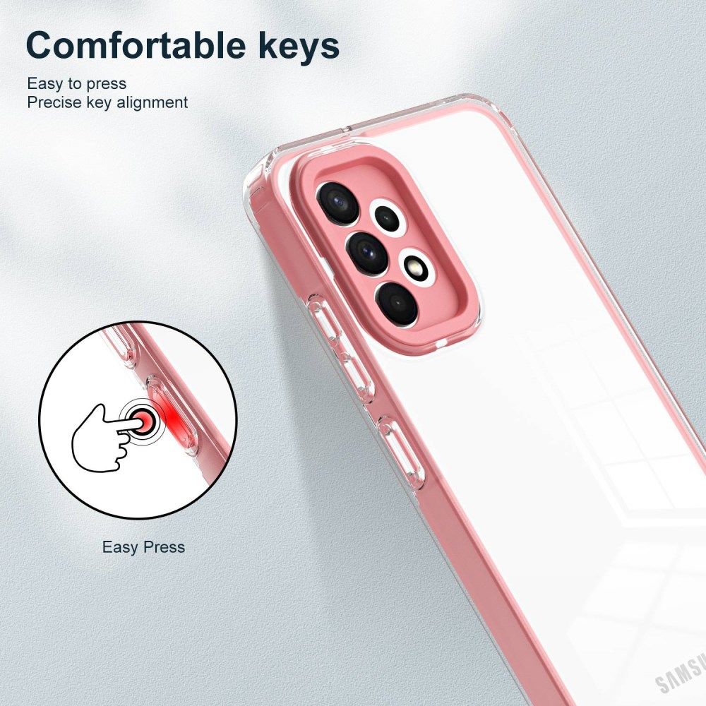 Samsung Galaxy A53 Hoesje Schokbestendig Back Cover Transparant/Roze afbeelding 6