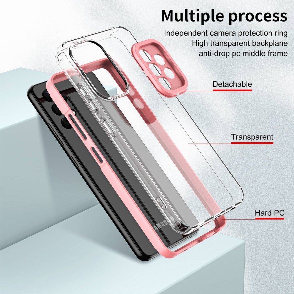 Samsung Galaxy A53 Hoesje Schokbestendig Back Cover Transparant/Roze afbeelding 7