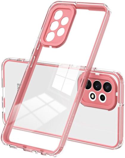 Samsung Galaxy A53 Hoesje Schokbestendig Back Cover Transparant/Roze afbeelding 1