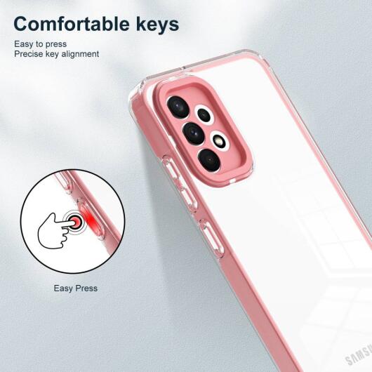 Samsung Galaxy A53 Hoesje Schokbestendig Back Cover Transparant/Roze afbeelding 6