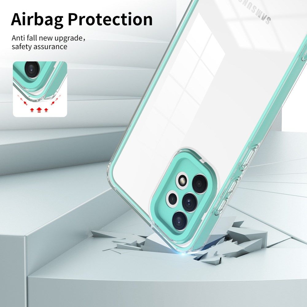 Samsung Galaxy A53 Hoesje Schokbestendig Back Cover Transparant/Groen afbeelding 2