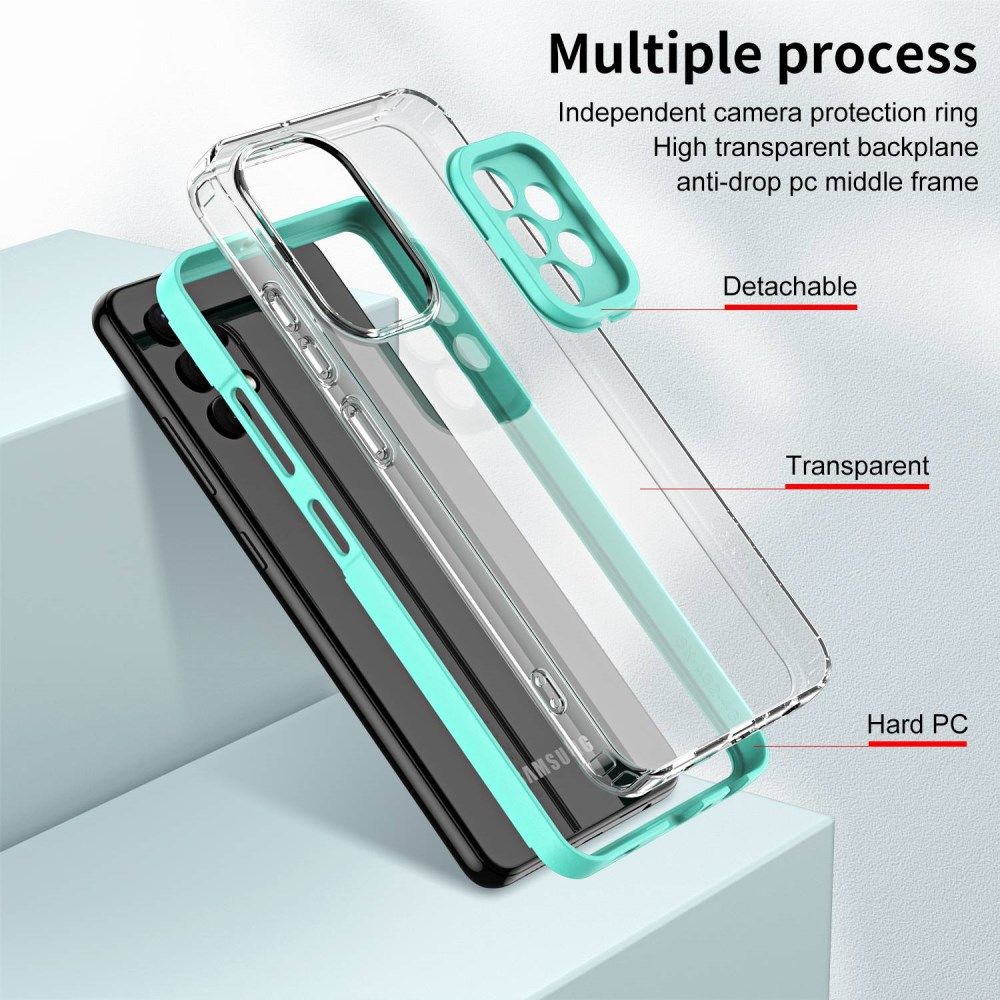 Samsung Galaxy A53 Hoesje Schokbestendig Back Cover Transparant/Groen afbeelding 7
