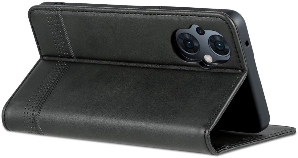 AZNS Oppo Reno 8 Lite Hoesje Portemonnee Book Case Kunstleer Zwart afbeelding 8