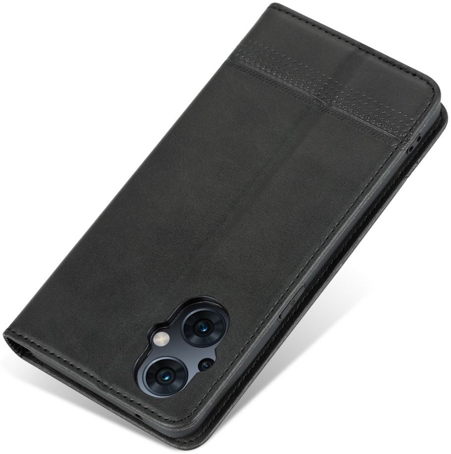 AZNS Oppo Reno 8 Lite Hoesje Portemonnee Book Case Kunstleer Zwart afbeelding 9