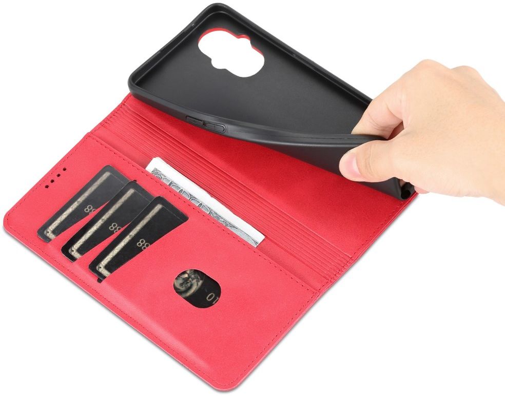 AZNS Oppo Reno 8 Lite Hoesje Portemonnee Book Case Kunstleer Rood afbeelding 4